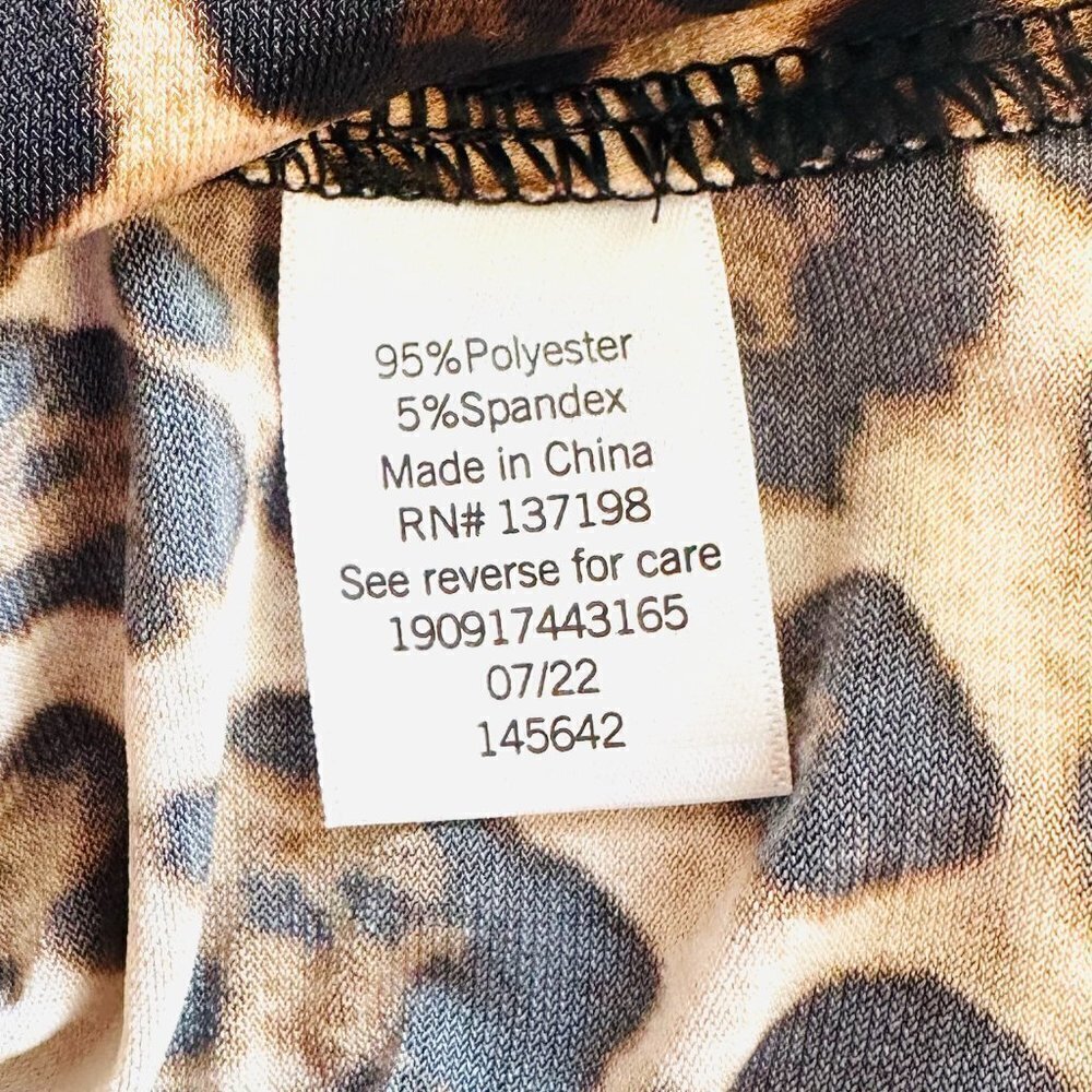 NWT INTEMPO Women Long Sleeve Leopard Print Thong Bodysuit Top Shirt Plus Sz 3X - Picture 12 of 13